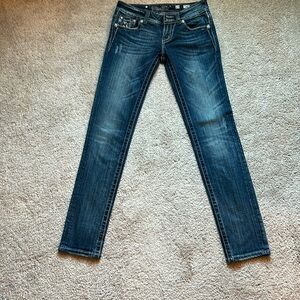 Miss me size 27 skinny jeans with Crystal and camo detail